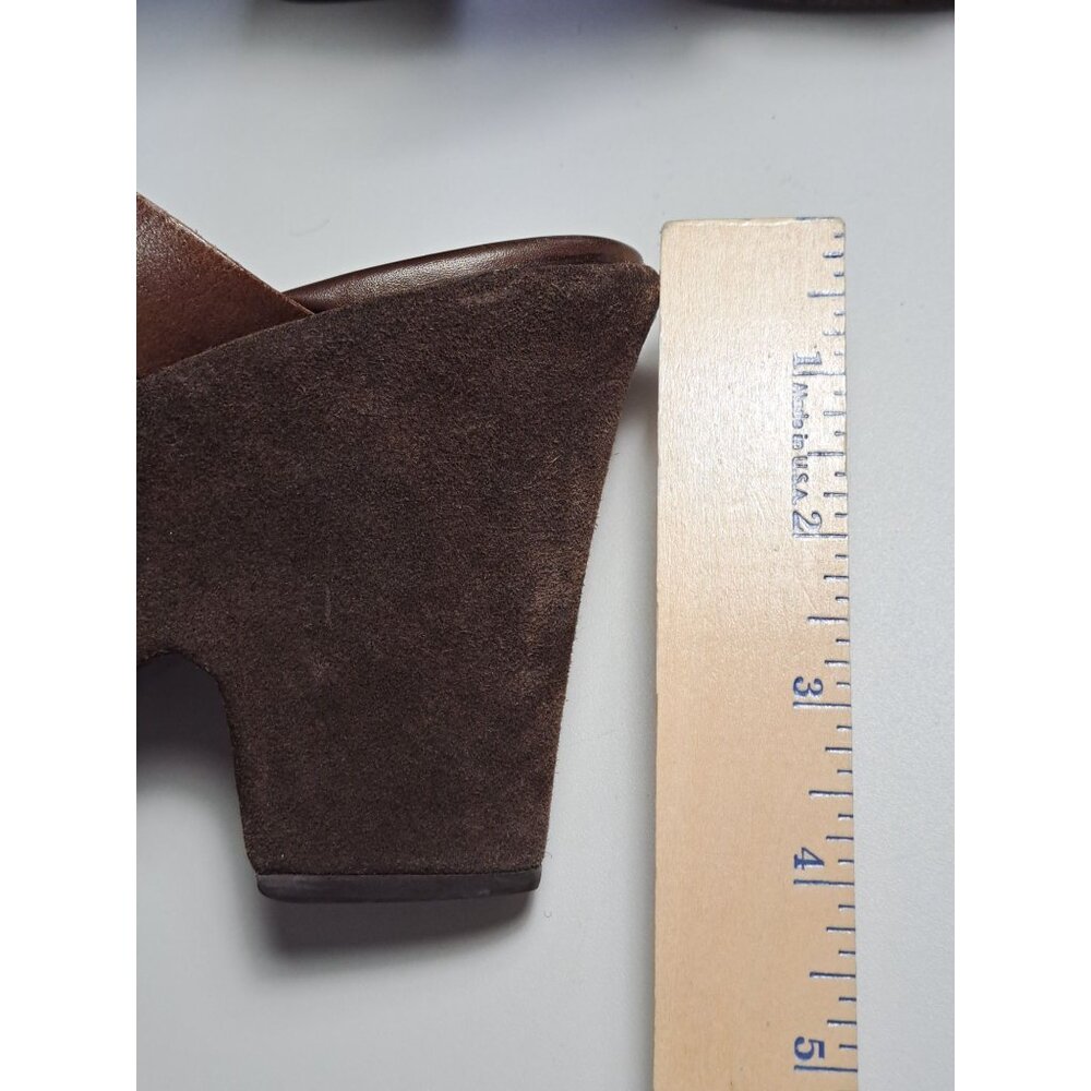 Kork-Ease Beatrice Brown Leather Strappy Wedge Platform Sandals Clogs Size 7/39 - Picture 11 of 11